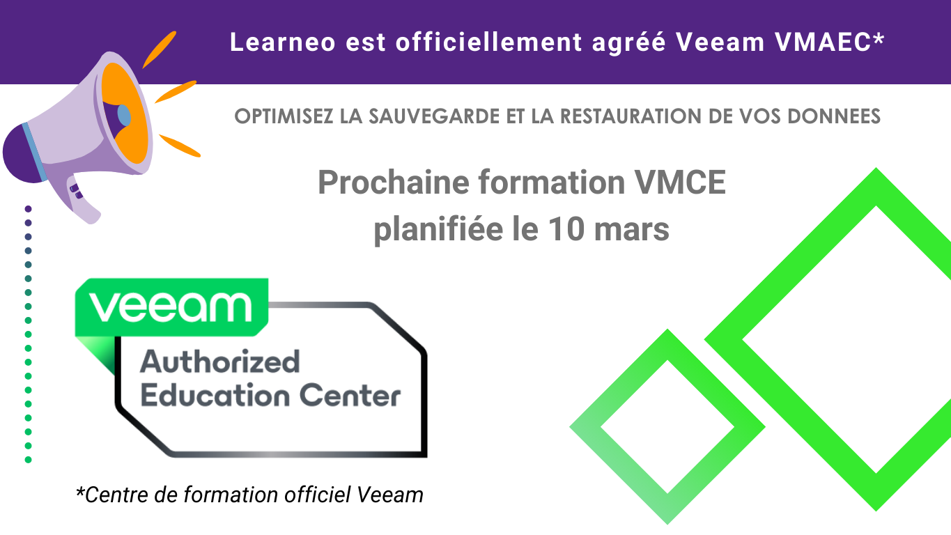 actualité : learneo est agréé Veeam VMAEC