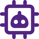 Picto violet puce informatique robot