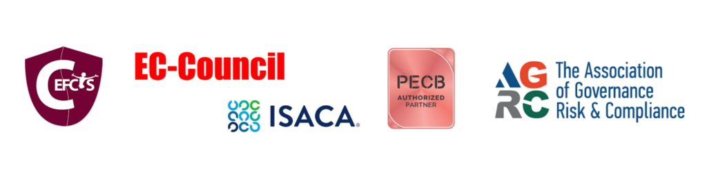 Logos Cefcys, EC-Council, ISACA, PECB et AGRC