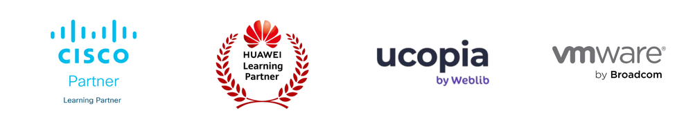 Logos formation Cisco, Huawei, Ucopia et Vmware by Broadcom