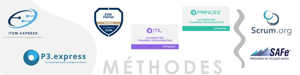 Nos accréditations partenaires en gestion de projet et management IT