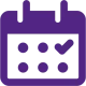 Calendrier-Date-check Picto violet grande taille pour Calendrier de formation