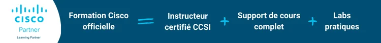 La formation officielle Cisco c'est une combinaison d'instructeur certifié, de supports de cours et labs officiels
